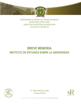 IESU. Breve Historia - Universidad Autónoma del Estado de México