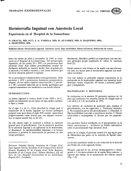 Herniorrafia Inguinal con Anestesia Local