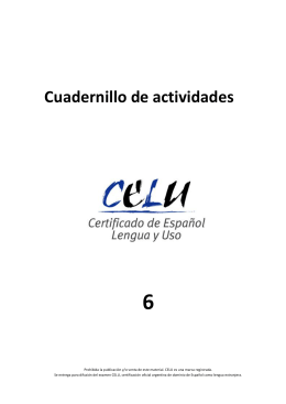 Cuadernillo de Actividades CELU Nro. 6