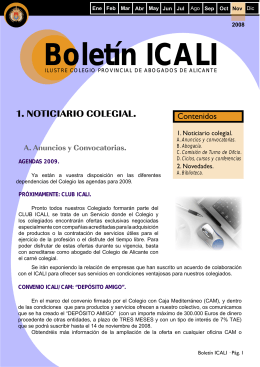 1. NOTICIARIO COLEGIAL. - Colegio de Abogados de Alicante