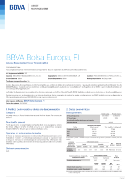 BBVA Bolsa Europa, FI - BBVA Asset Management