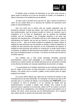 Intervención Debate Estado del Municipio Albacete