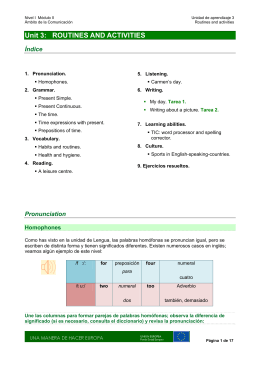 Routines and activities PDF