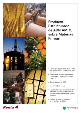 Producto Estructurado de ABN AMRO sobre Materias Primas