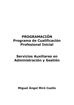 PROGRAMACIÓN Programa de Cualificación Profesional Inicial