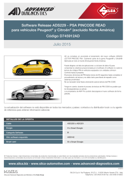 Release ADS229 - PSA Pincode Read for Peugeot® and Citröen