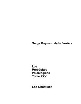 Serge Raynaud de la Ferrière Los Propósitos Psicológicos Tomo