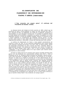 el conflicto de pasiones y de intereses en tacna y arica (1922