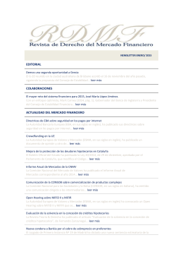 NEWSLETTER Enero 2015 - Revista de Derecho del Mercado