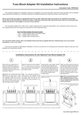 Fuse Block Adapter Kit Installation Instructions 1 2 3 4