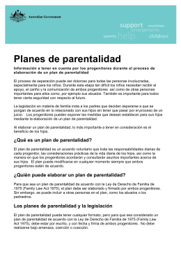Planes de parentalidad - Family Relationships Online