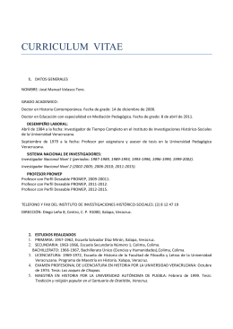 Currículum Vítae Completo Actualizado 2014