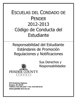 2012-2013 Código de Conducta del Estudiante
