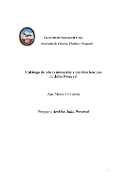 Catálogo de obras musicales y escritos teóricos de Julio Perceval