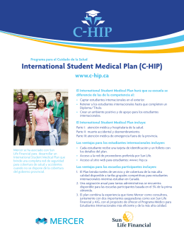International Student Medical Plan (C-HIP)