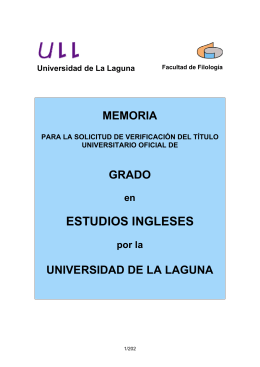 ESTUDIOS INGLESES - Universidad de La Laguna