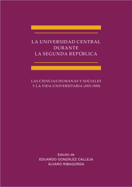 La Universidad Central durante la Segunda República - digital