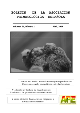 Nº1, Mar 2014 - Asociación Primatológica Española