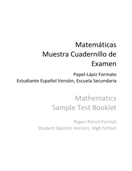Matemáticas Muestra Cuadernillo de Examen Mathematics Sample
