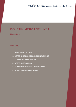 Boletín Mercantil nº1 Marzo 2010