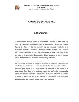 manual de convivencia - Corporación Universitaria Rafael Nuñez
