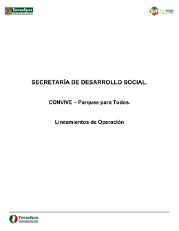 Reglas de operación - Secretaría de Desarrollo Social