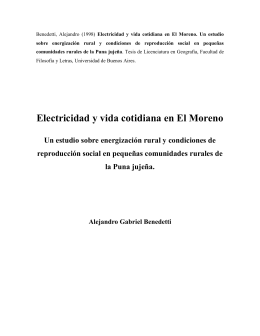 Electricidad y vida cotidiana en El Moreno. Un estudio sobre