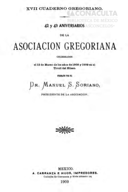 ASOCIACION GREGORIANA - Dirección General de Bibliotecas