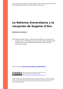 La Reforma Universitaria y la recepción de