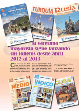 El veterano mayorista Politours y sus folletos 2012/2013