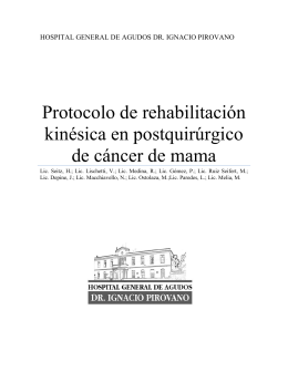 Protocolo de rehabilitación kinésica en postquirúrgico de cáncer de