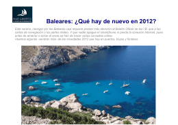 Baleares: ¿Qué hay de nuevo en 2012?