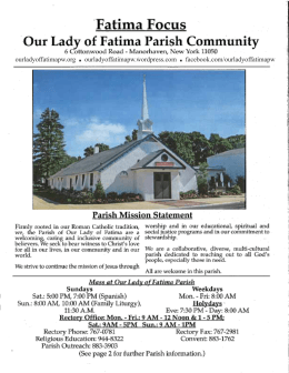 By September 2 - Our Lady of Fatima Parish