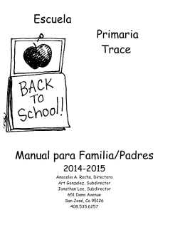 Escuela Primaria Trace Manual para Familia/Padres