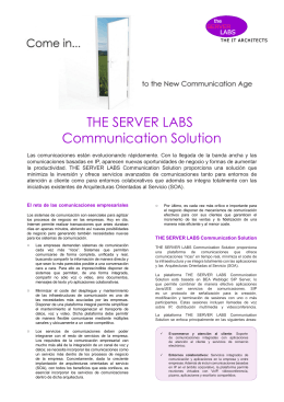 THE SERVER LABS Communication Solution