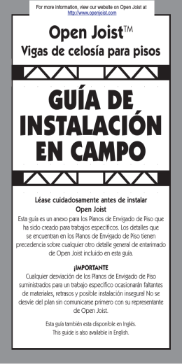 Open Joist Field Installation Guide - Spanish