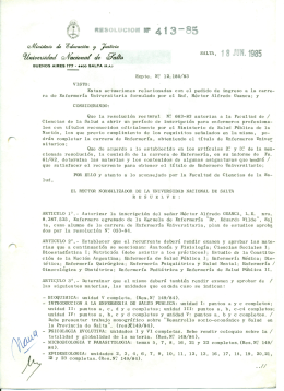 18 JUN. 1985 - Universidad Nacional de Salta