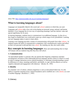 What is learning languages about?