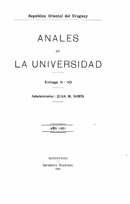 ANALES LA UNIVERSIDAD - Publicaciones Periódicas del Uruguay