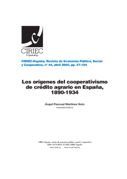 Los orígenes del cooperativismo de crédito - CIRIEC
