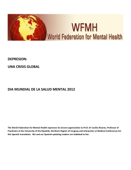 depresion: una crisis global dia mundial de la salud mental 2012