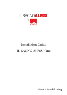 Installation Guide IL BAGNO ALESSI One