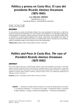 Política y prensa en Costa Rica. El caso del presidente