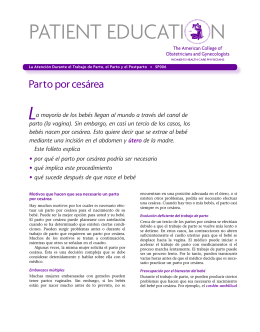 Spanish Patient Education Pamphlet, SP006, Parto por cesárea