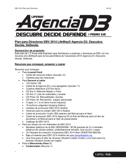 Plan para Directores EBV 2014 LifeWay® Agencia D3: Descubra
