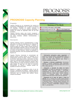 PROGNOSIS Capacity Planning