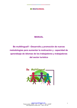MANUAL Be multilingual!! –Desarrollo y promoción de nuevas