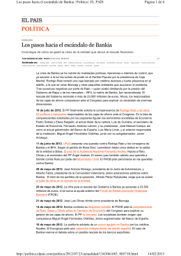 POLÍTICA Los pasos hacia el escándalo de Bankia
