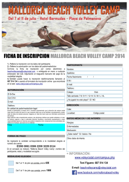 ficha de inscripcion mallorca beach volley camp