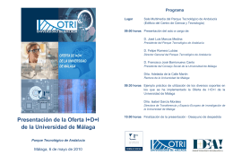 Presentación de la Oferta I+D+I de la Universidad de Málaga